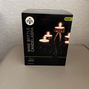 True Wine Bottle Candelabra - Black with Bronze Accents